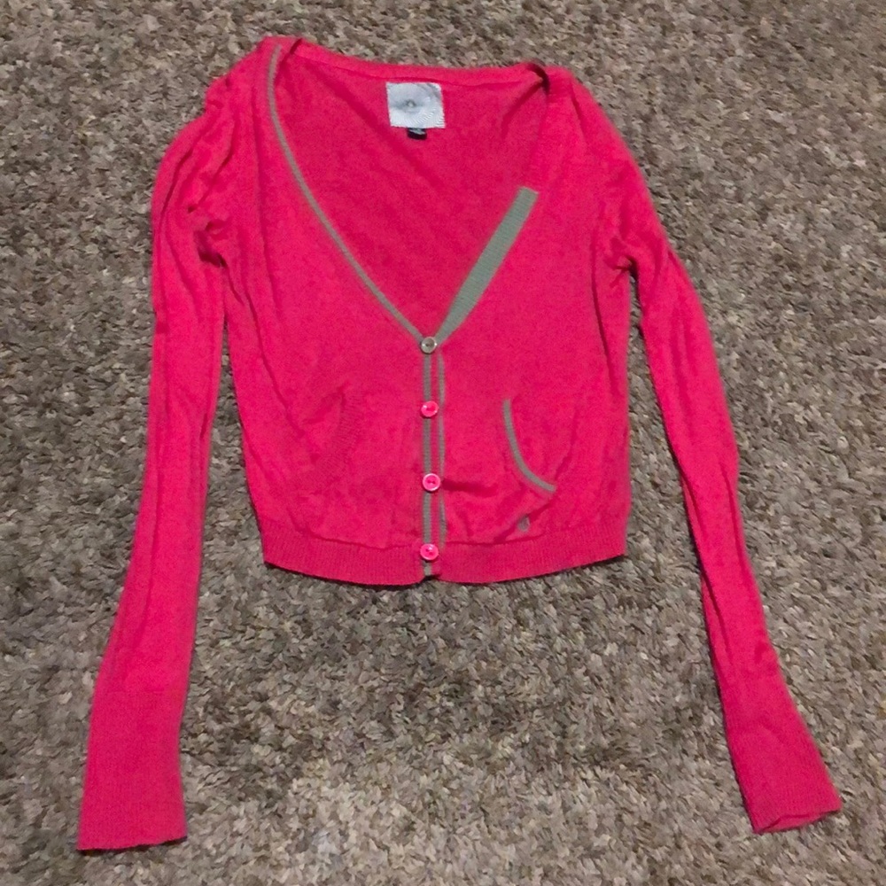 Hot pink volcom cardigan